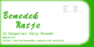 benedek matje business card